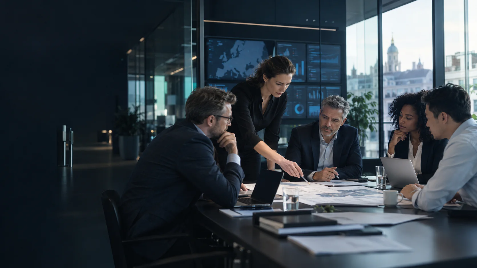 Transformationsteam in einem modernen Arbeitsumfeld